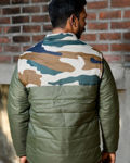 Green Half Nahar Print Camouflage Winter Jacket - back