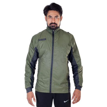 Bomber Men Green Solid Windcheater Jacket - front