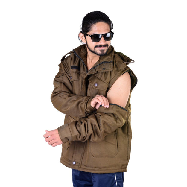 Khaki Angola Print Camouflage Winter Jacket