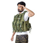 Picture of Dark Green Color Bullet Proof Tactical Jacket With 10 Magazine