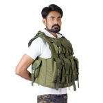 Picture of Dark Green Color Bullet Proof Tactical Jacket With 10 Magazine