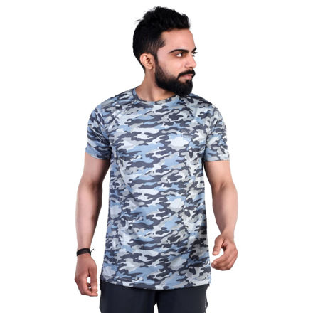 Camouflage Print Half Sleeve T-Shirt - front