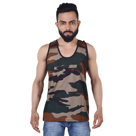 Army Print Camouflage Sando - front