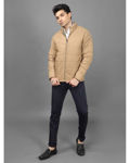 Polyester Khaki Full Jacket With Zip