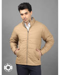 Polyester Khaki Full Jacket With Zip - front