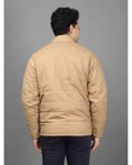 Polyester Khaki Full Jacket With Zip - back