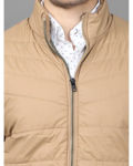 Polyester Khaki Full Jacket With Zip