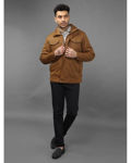 Polyester Brown Jacket Multiple Pockets