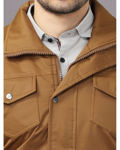 Polyester Brown Jacket Multiple Pockets