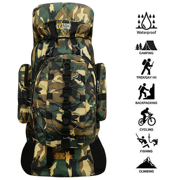 Extreme Machine Waterproof 90 L Camouflage Detachable 2 In 1 Rucksack Bag - fornt