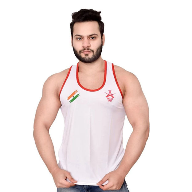 Army With Indian Flag Sando - front