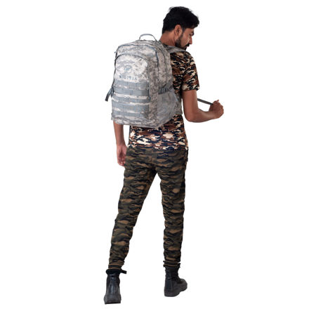 White Color And Desert Cobra Militia Backpack- front