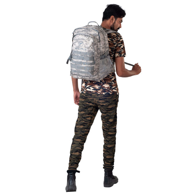 White Color And Desert Cobra Militia Backpack- front