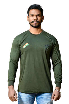 Cotton Green Color Commando T-shirt	