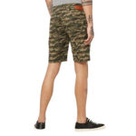 Green Camouflage Print Shorts For Men