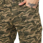 Green Camouflage Print Shorts For Men